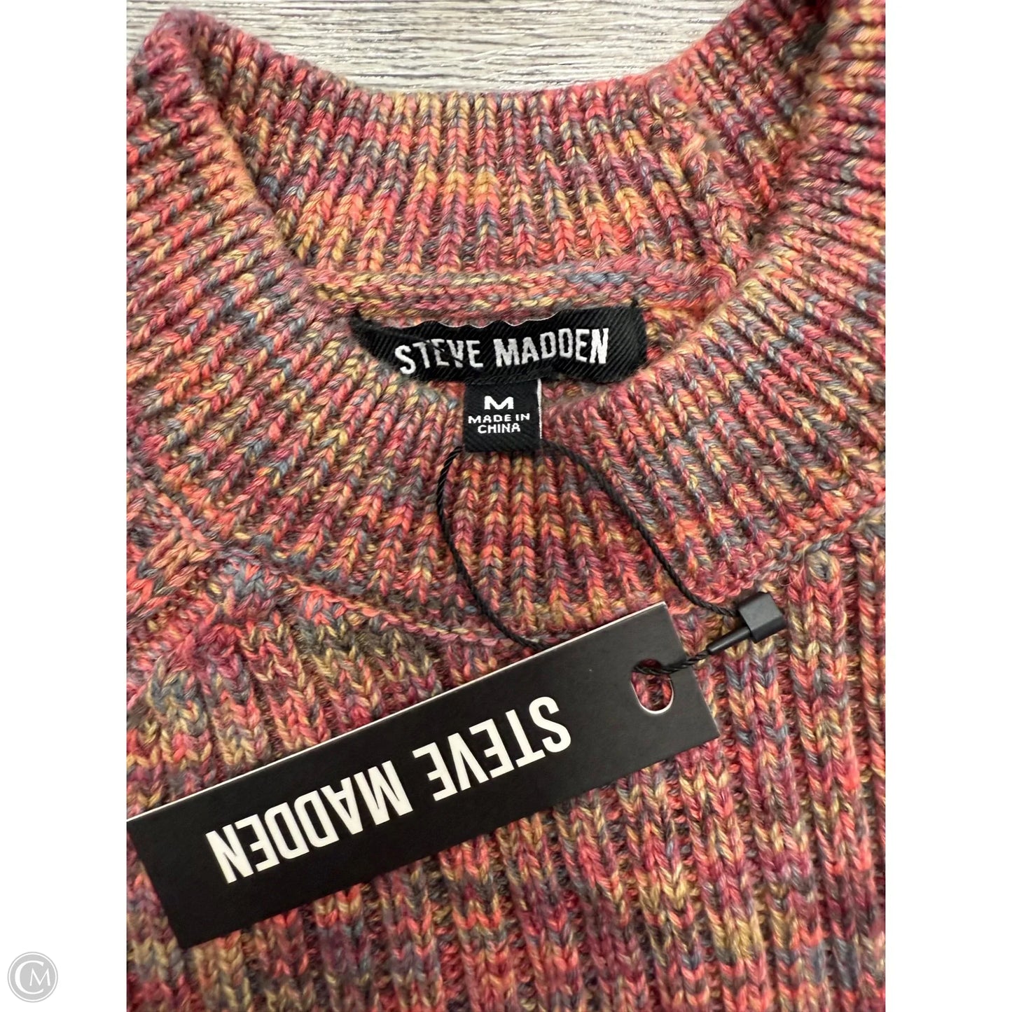 Sweater By Steve Madden In Pink & Red, Size: M