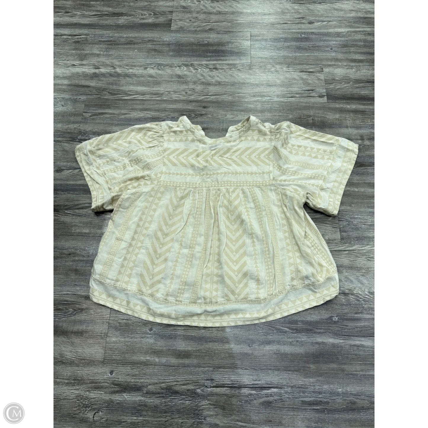 Top Short Sleeve By Old Navy In Cream & Tan, Size: 3x