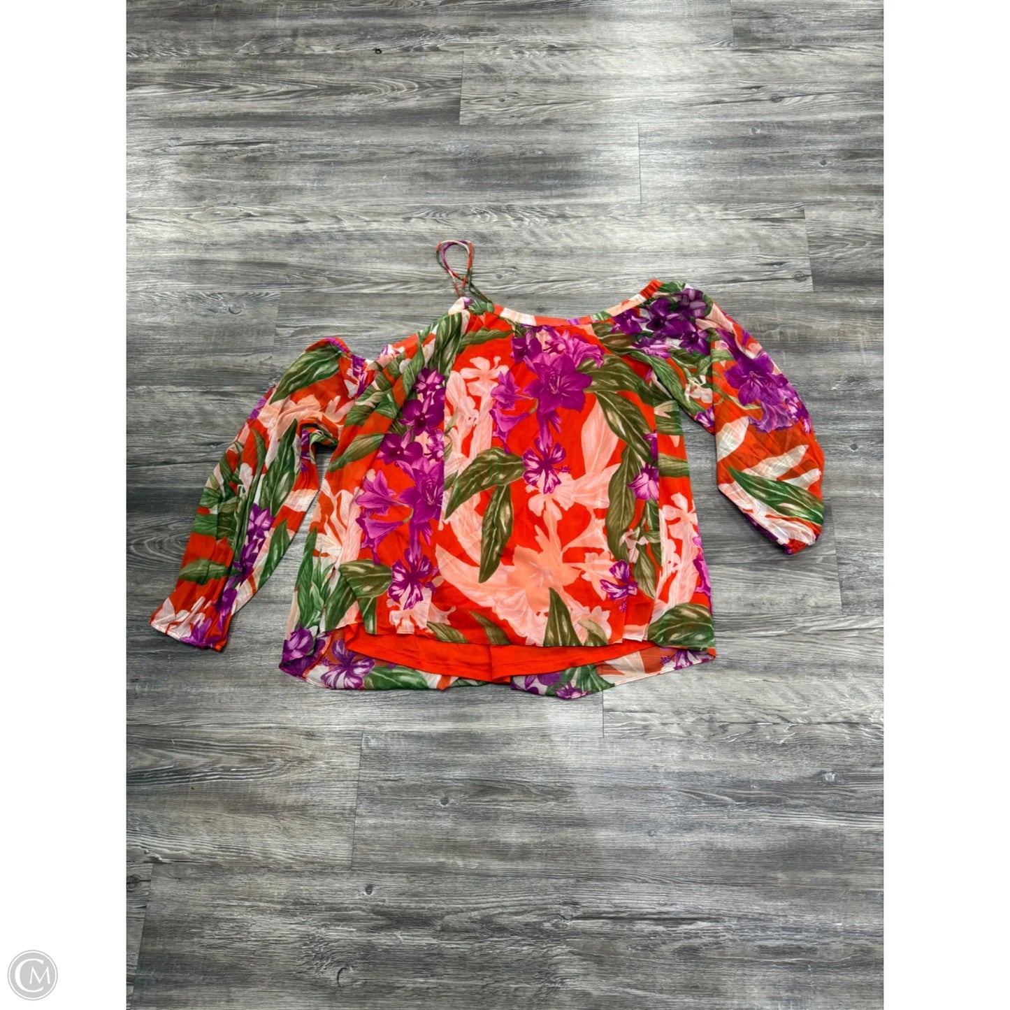 Top Long Sleeve By Inc In Tropical Print, Size: 3x