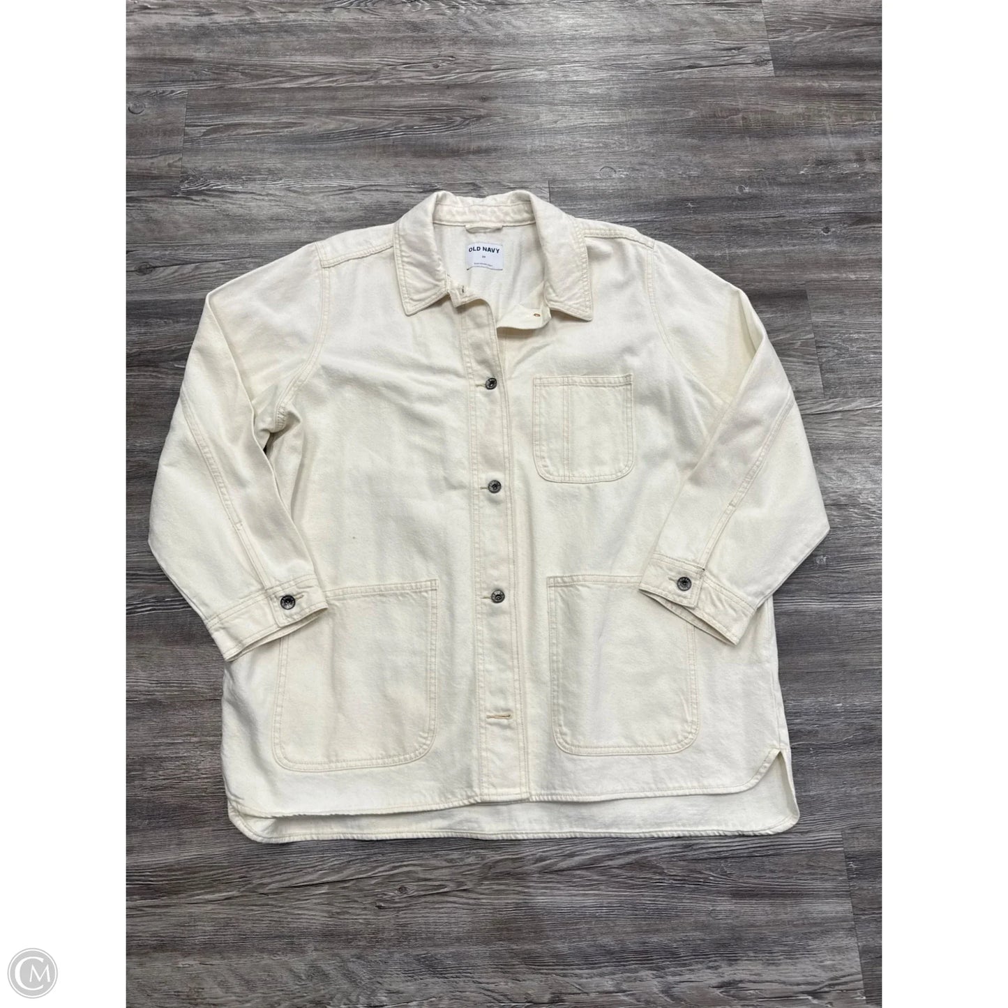 Jacket Denim By Old Navy In Cream Denim, Size: 2x