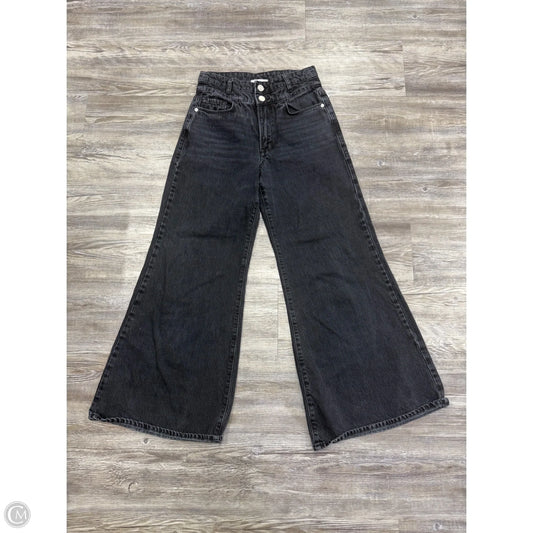 Jeans Flared By Frame In Black Denim, Size: 2
