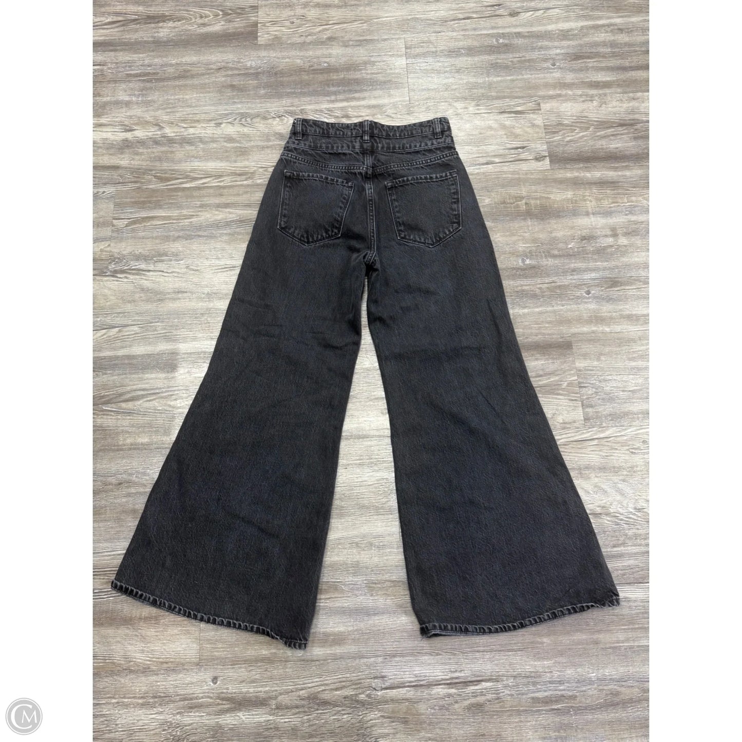 Jeans Flared By Frame In Black Denim, Size: 2
