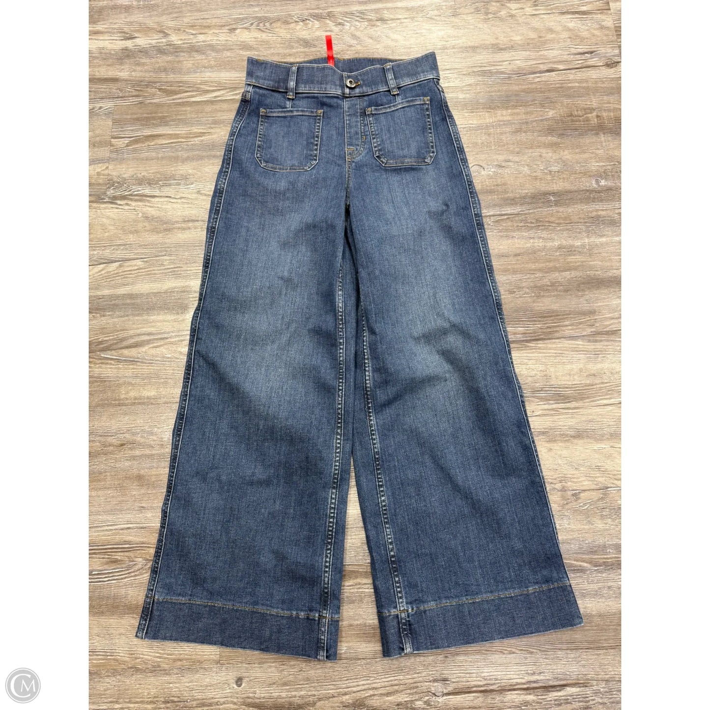 Jeans Wide Leg By Spanx In Blue Denim, Size: Xs