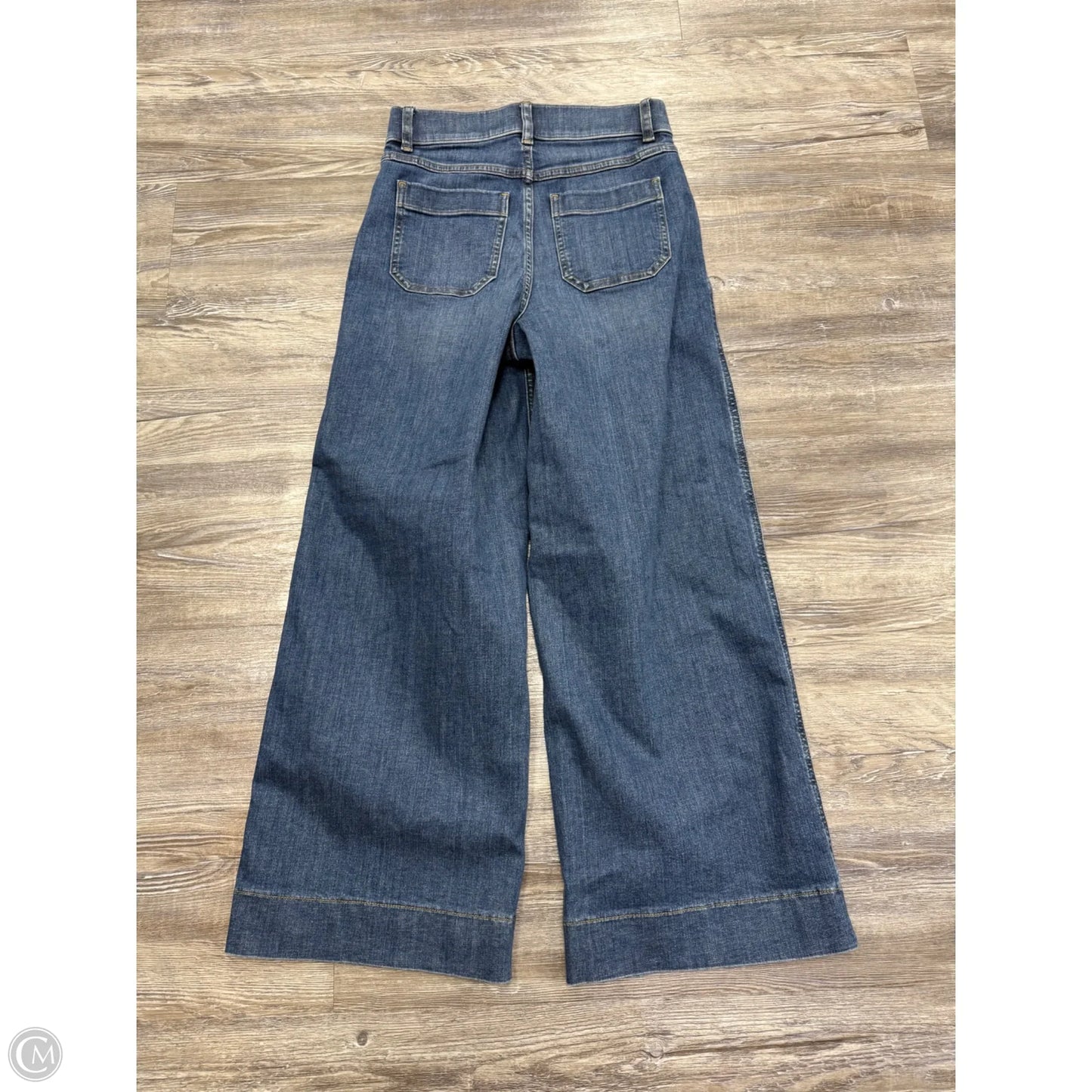 Jeans Wide Leg By Spanx In Blue Denim, Size: Xs