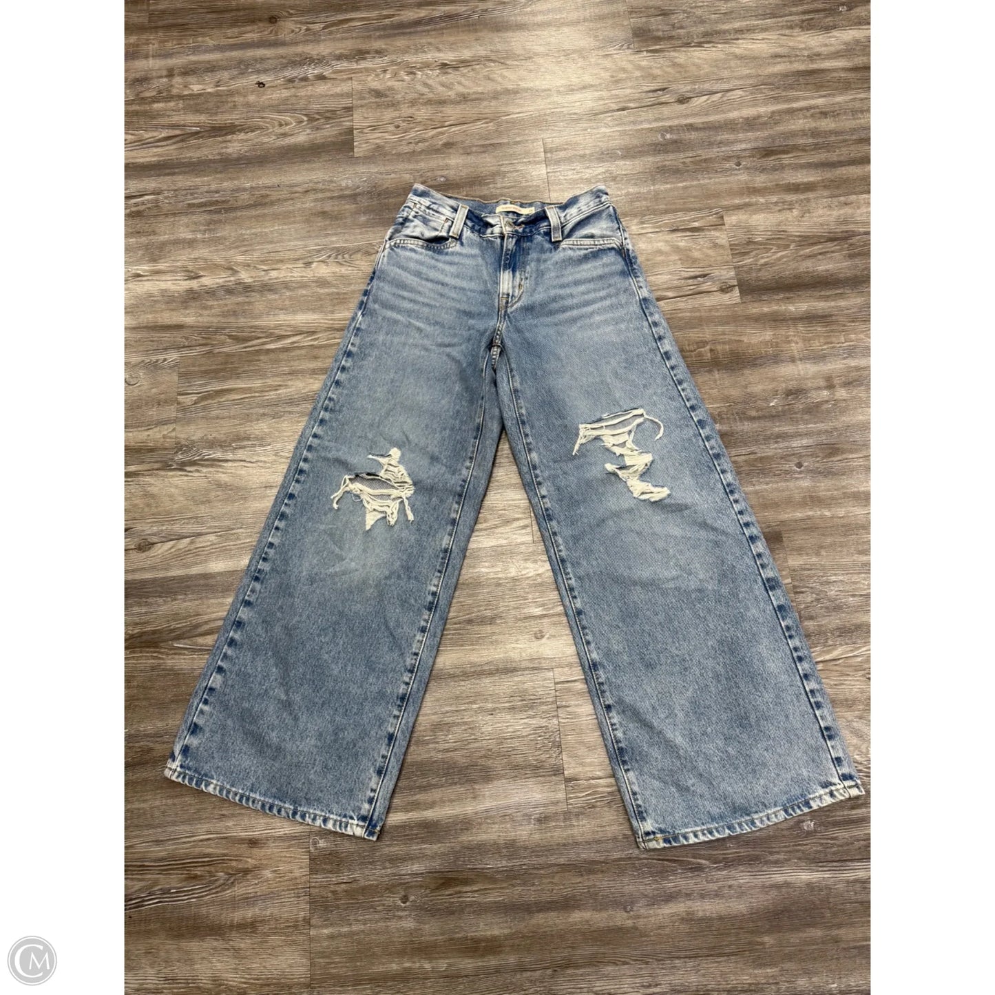 Jeans Wide Leg By Levis In Blue Denim, Size: 2