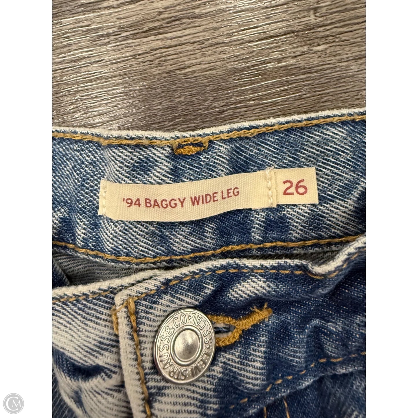 Jeans Wide Leg By Levis In Blue Denim, Size: 2