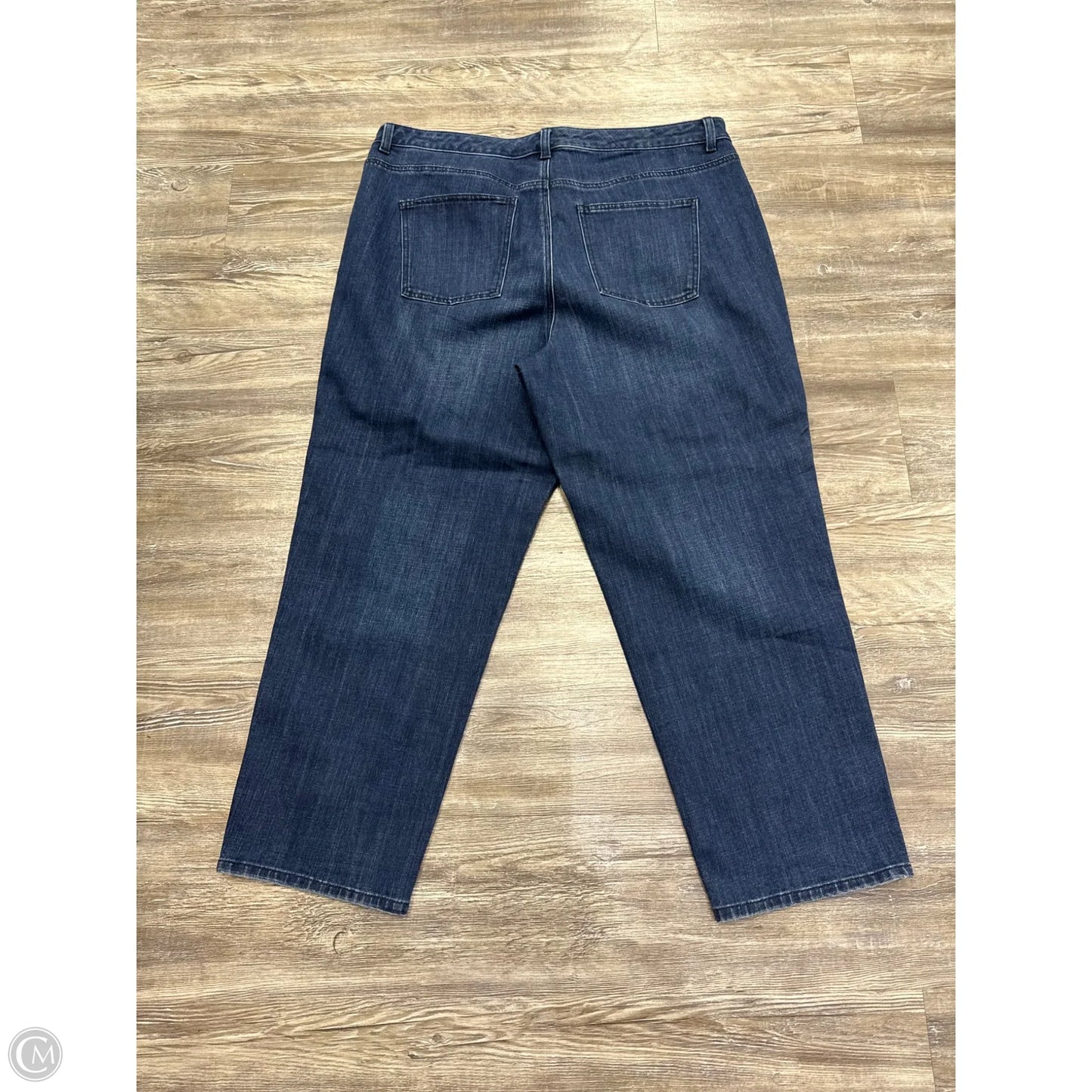 Jeans Straight By Talbots In Blue Denim, Size: 18