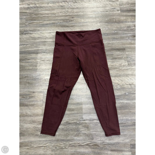 Athletic Leggings By Athleta In Maroon, Size: 1x
