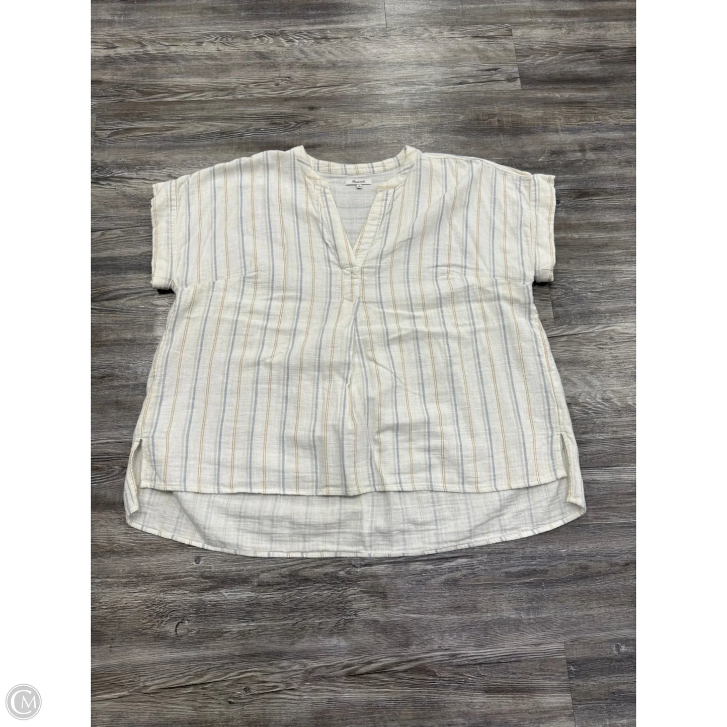 Top Short Sleeve By Madewell In Plaid Pattern, Size: 1x