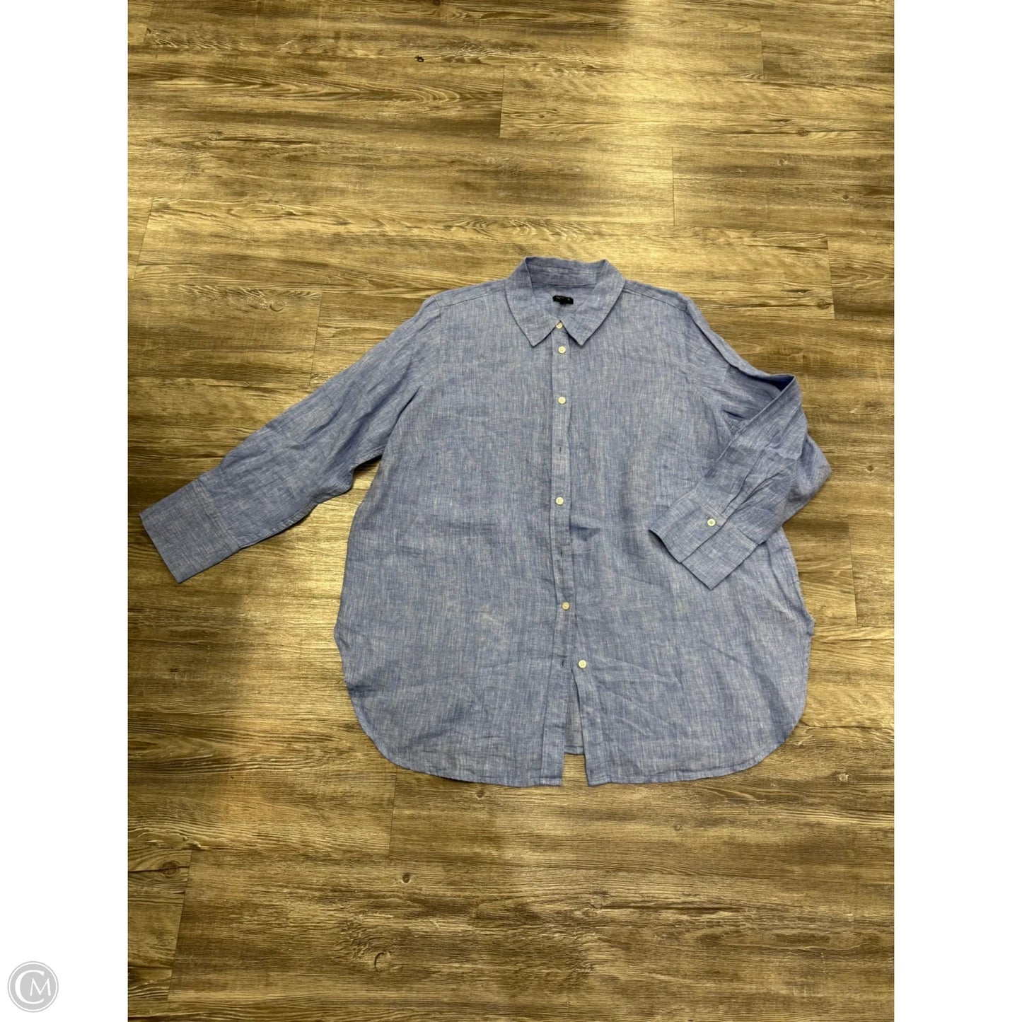Top Long Sleeve By Talbots In Blue, Size: 2x