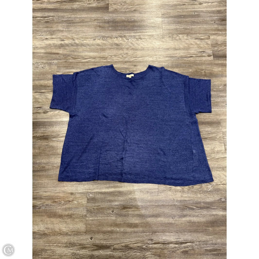 Top Short Sleeve By Eileen Fisher In Blue, Size: 1x