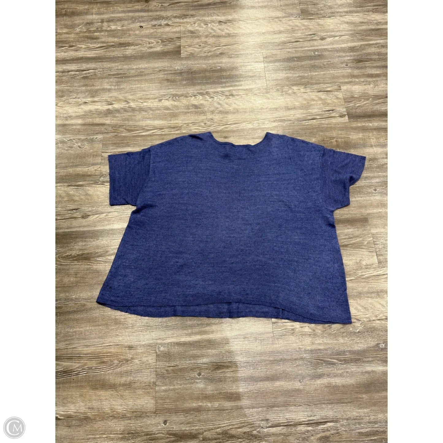 Top Short Sleeve By Eileen Fisher In Blue, Size: 1x
