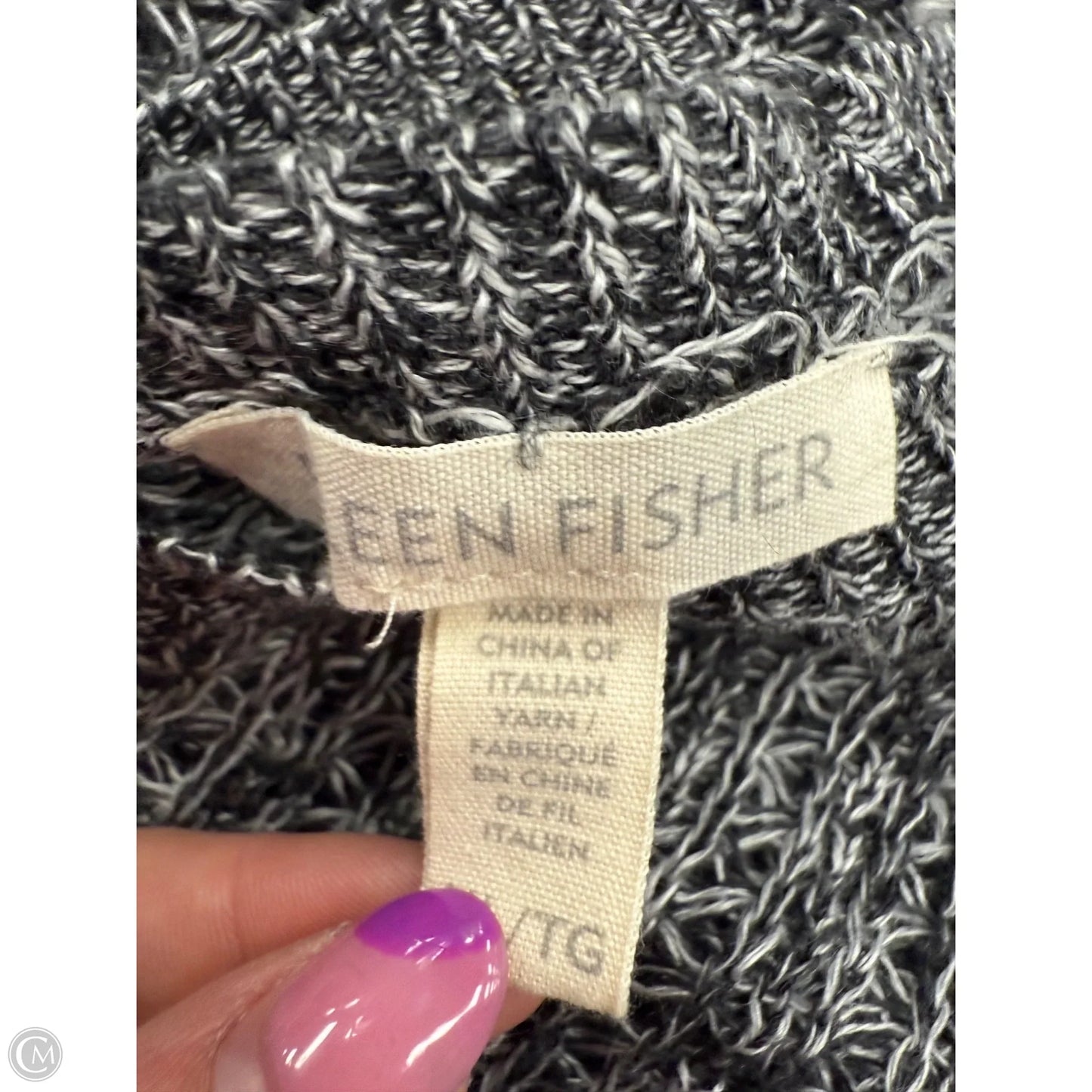 Sweater By Eileen Fisher In Black & Cream, Size: Xl