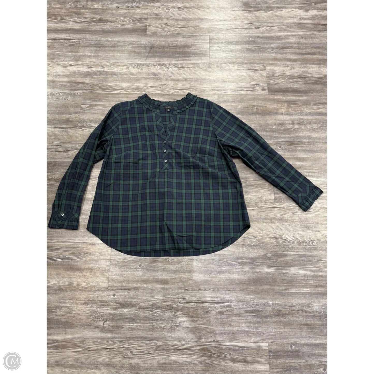 Top Long Sleeve By Talbots In Blue & Green, Size: 2x