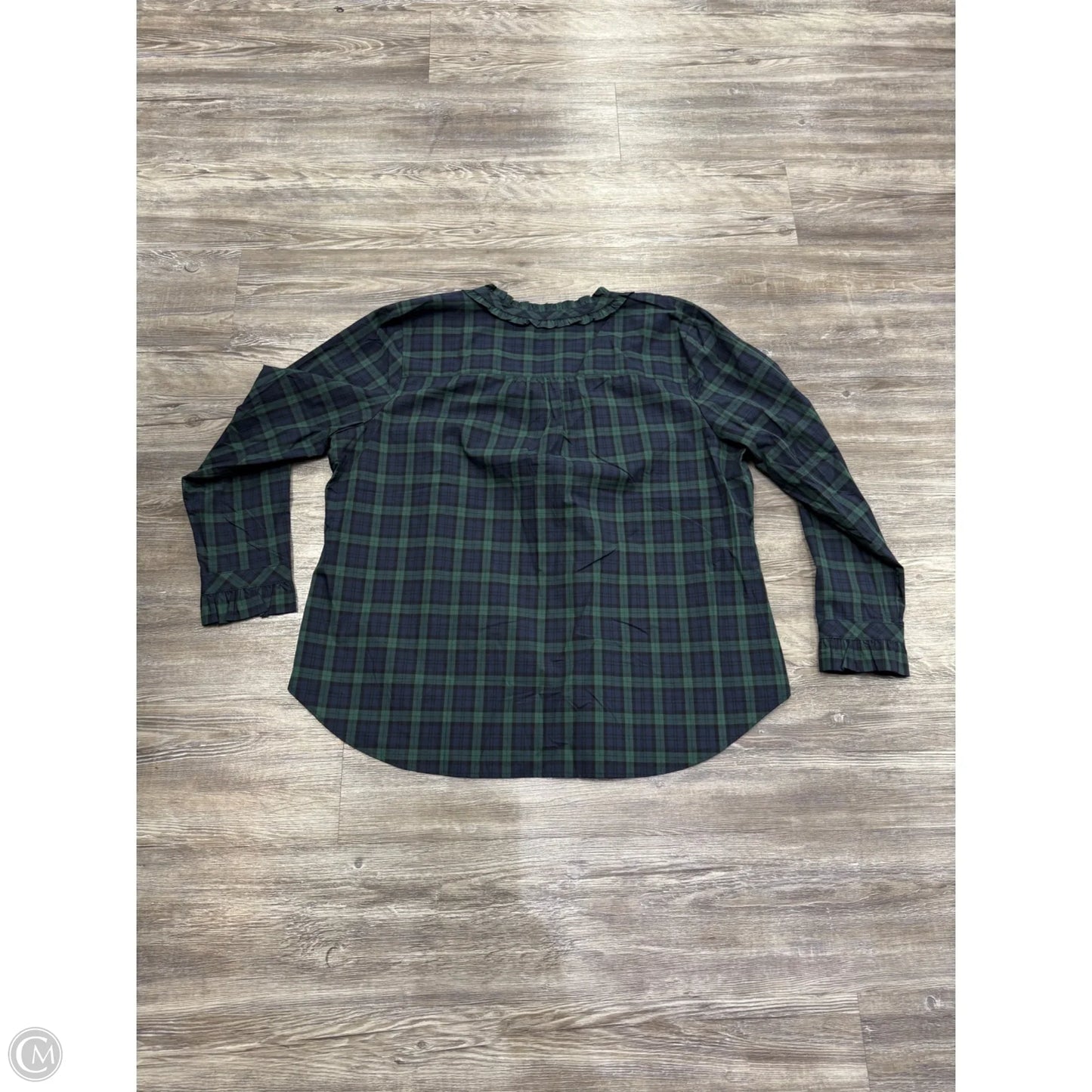 Top Long Sleeve By Talbots In Blue & Green, Size: 2x