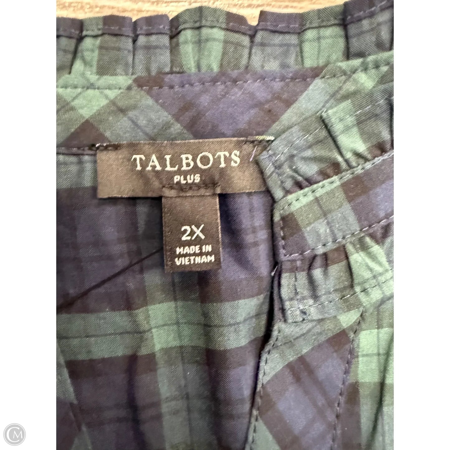 Top Long Sleeve By Talbots In Blue & Green, Size: 2x