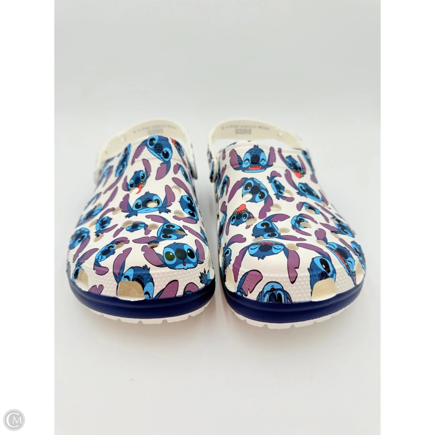 Shoes Flats By Crocs In Blue & White, Size: 11