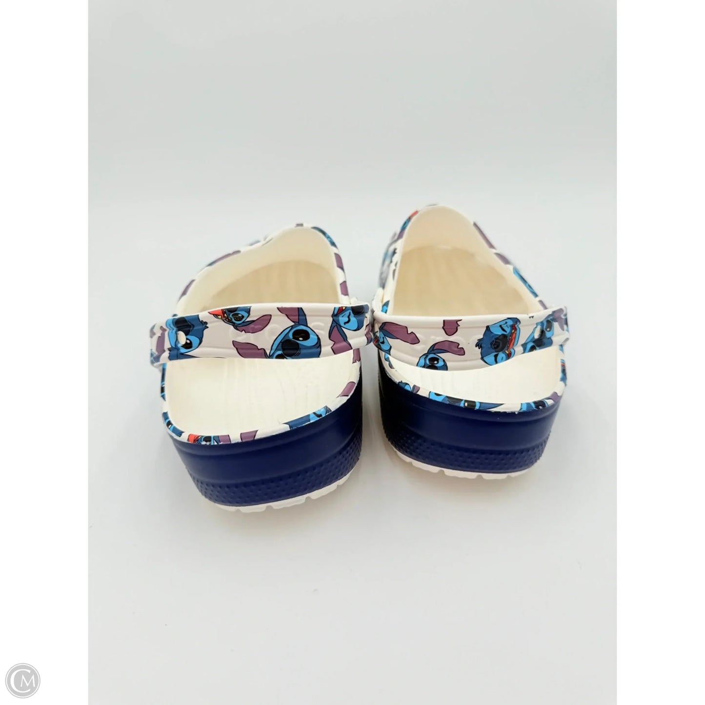 Shoes Flats By Crocs In Blue & White, Size: 11