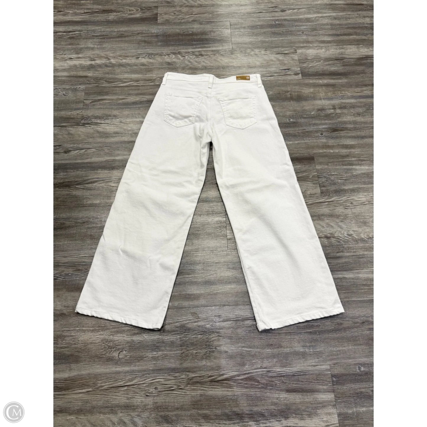 Jeans Wide Leg By Ag Jeans In White Denim, Size: 6