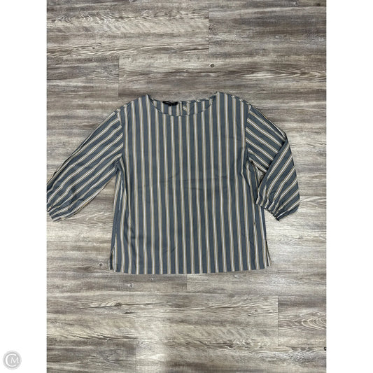 Top Long Sleeve Designer By Lafayette 148 In Grey & Tan, Size: L