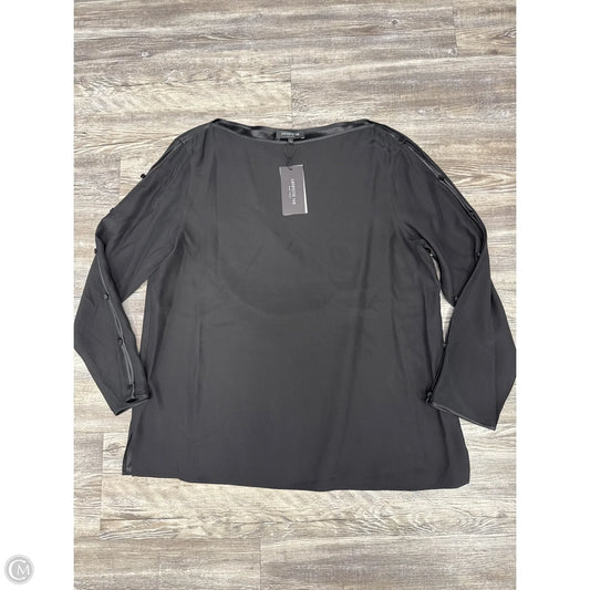 Top Long Sleeve Designer By Lafayette 148 In Black, Size: L