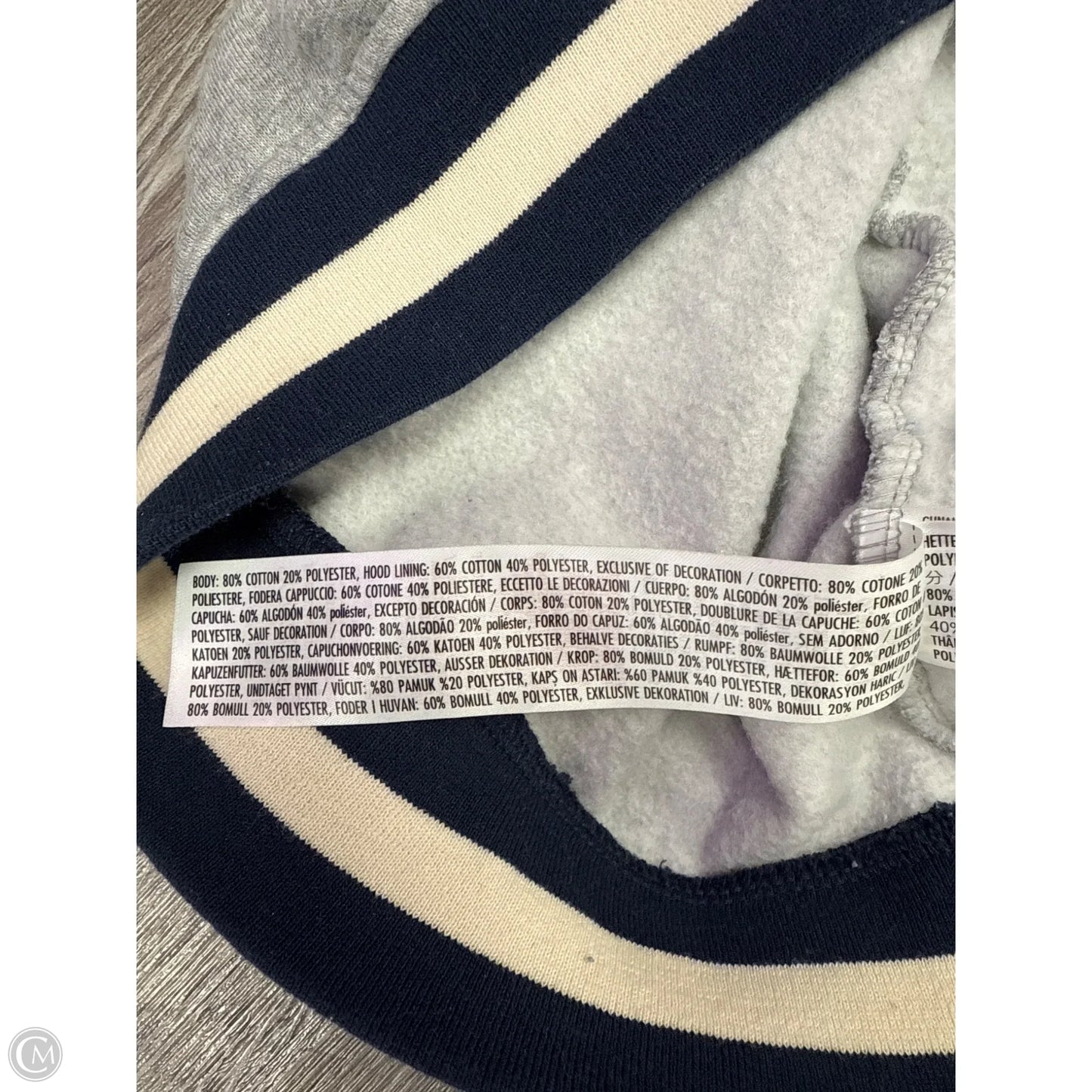 Sweatshirt Hoodie By Disney In Grey, Size: L