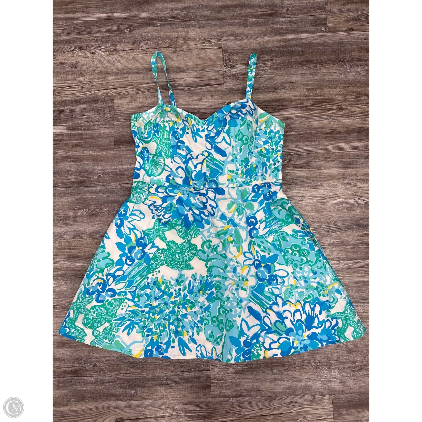 Dress Designer By Lilly Pulitzer In Blue & Cream, Size: 16