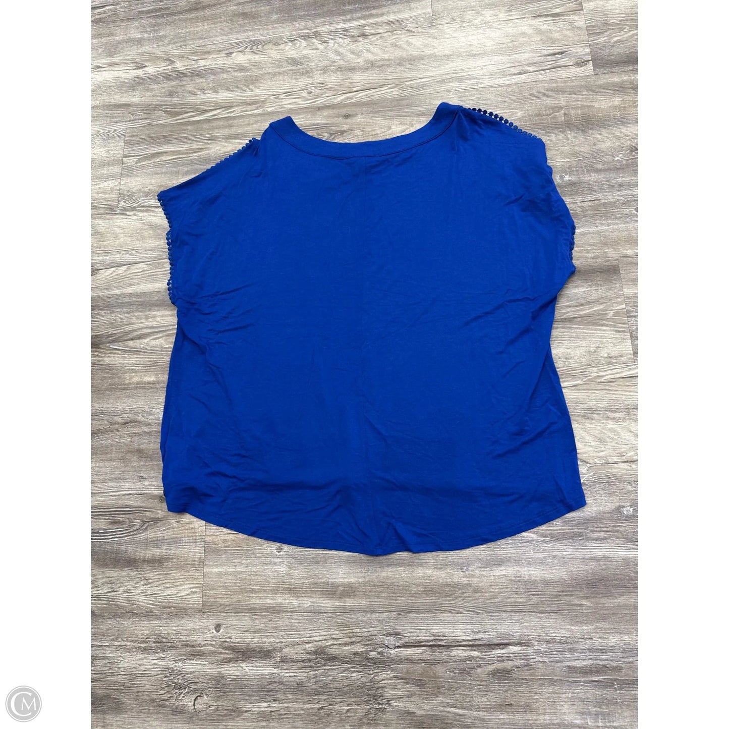 Top Short Sleeve By Cable And Gauge In Blue, Size: 3x