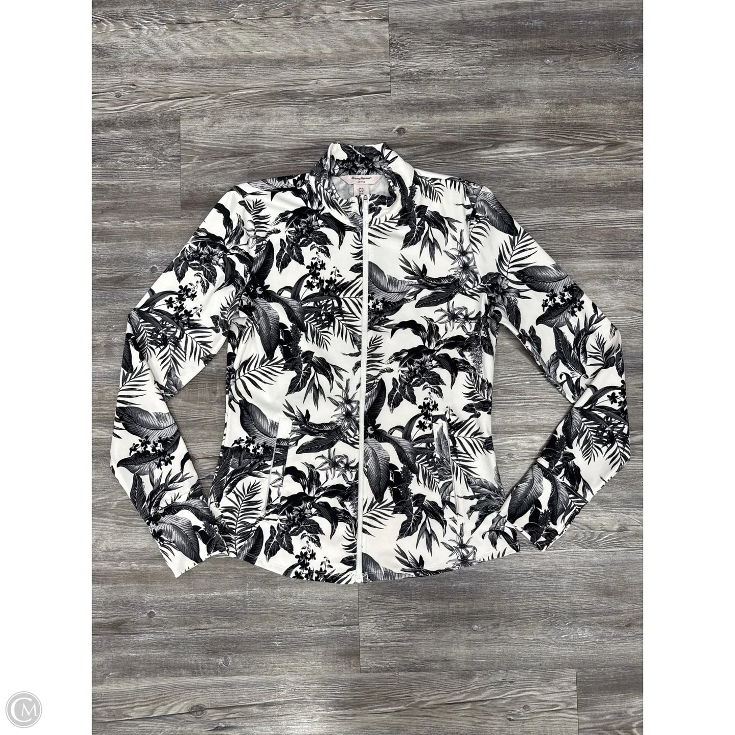 Athletic Sweatshirt Collar By Tommy Bahama In Black & White, Size: M