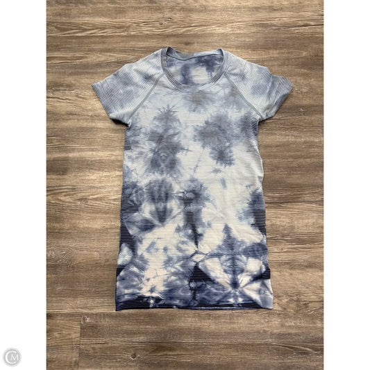 Athletic Top Short Sleeve By Lululemon In Blue, Size: 4