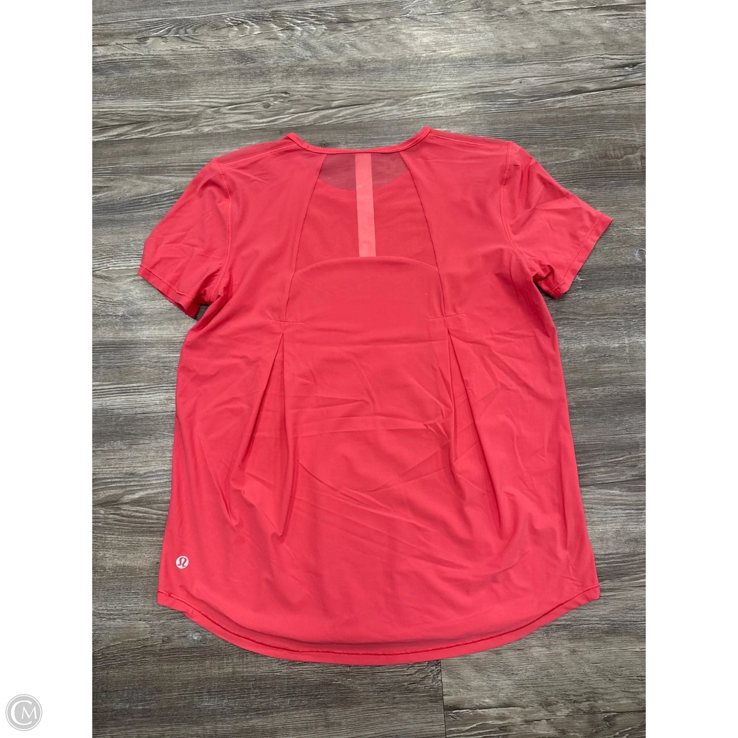 Athletic Top Short Sleeve By Lululemon In Coral, Size: 4