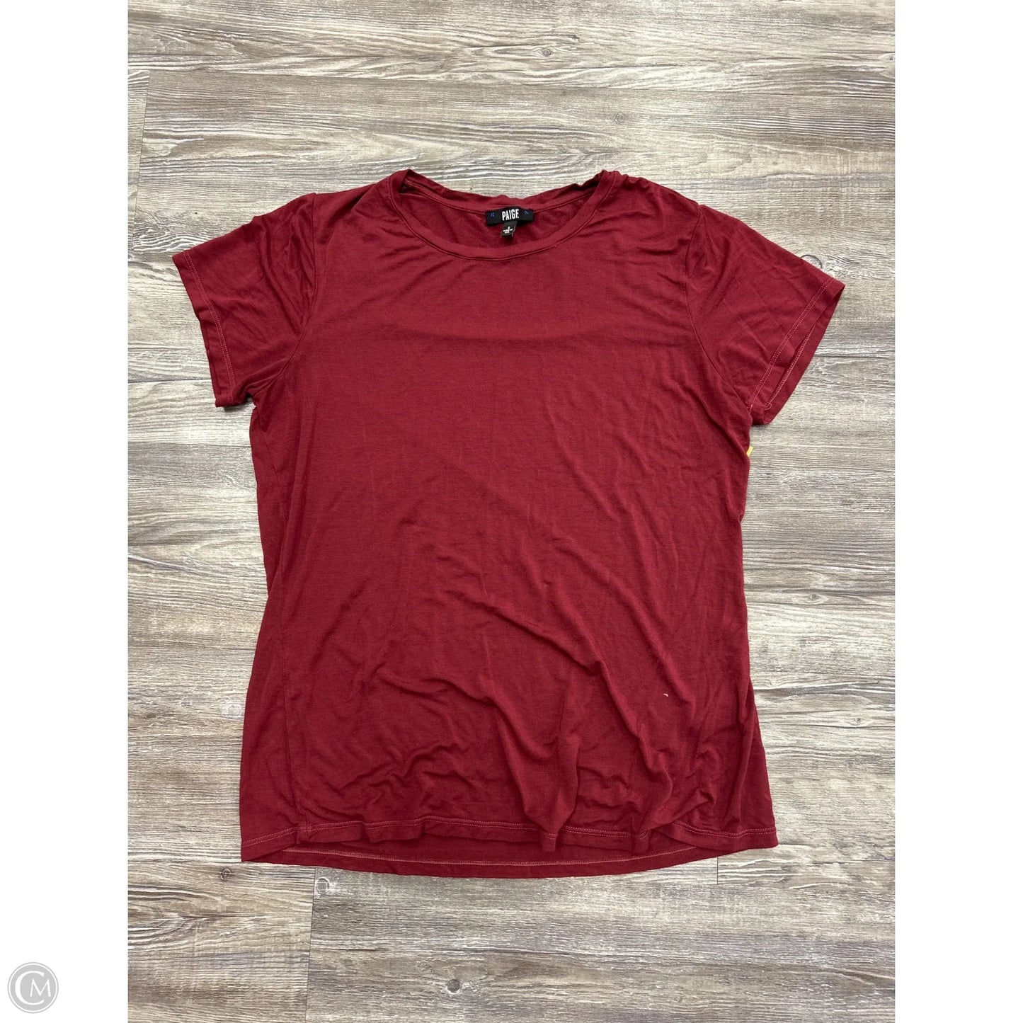 Top Short Sleeve Designer By Paige In Maroon, Size: S
