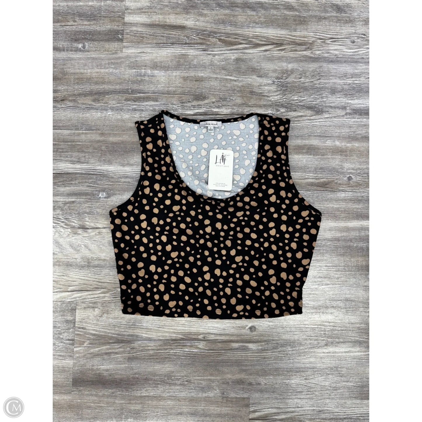Top Sleeveless Basic By White Birch In Black & Tan, Size: L