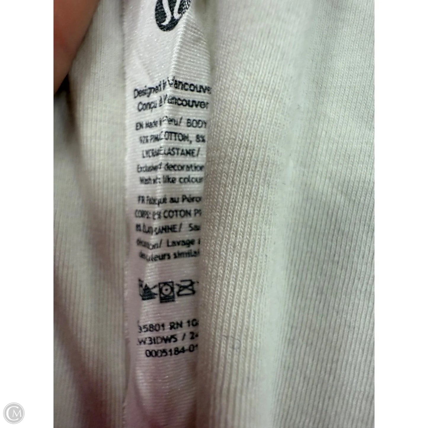 Athletic Top Short Sleeve By Lululemon In Beige, Size: 8