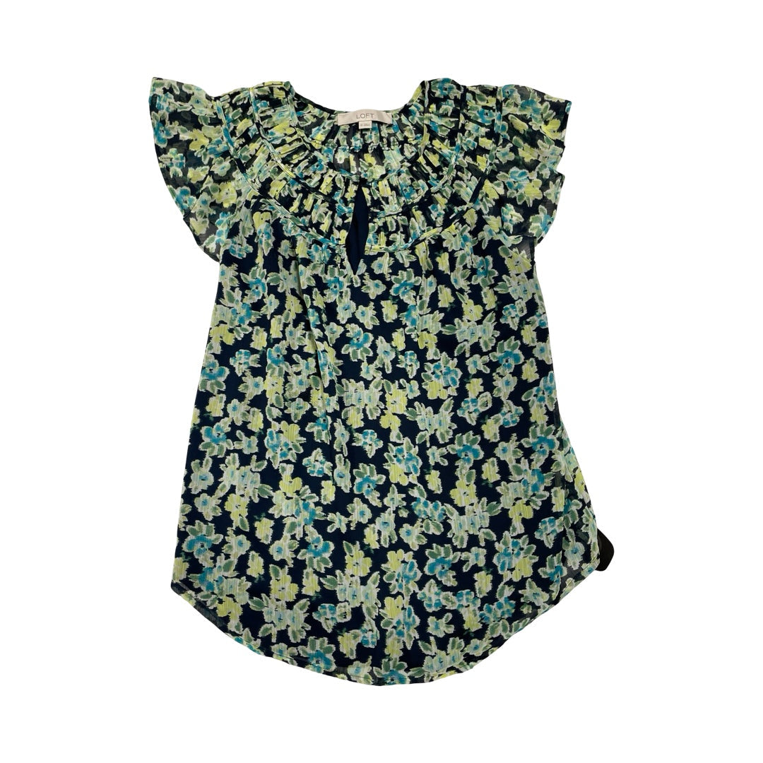 Top Ss By Loft In Blue & Green, Size:Xs