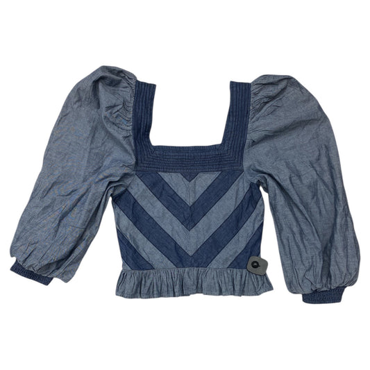 Top Ls By Anthropologie In Blue Denim, Size:S