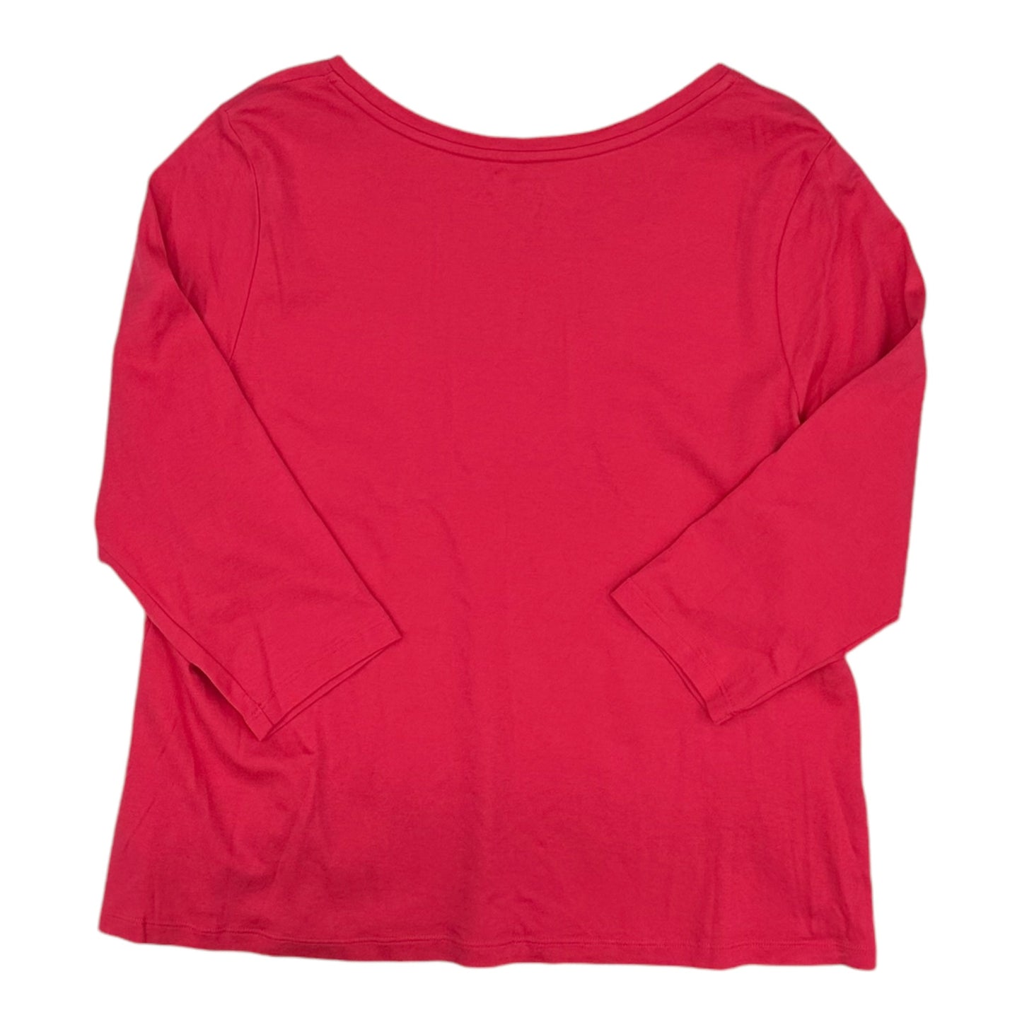 Top 3/4 Sleeve Basic By Isaac Mizrahi Live Qvc In Pink, Size:Xl