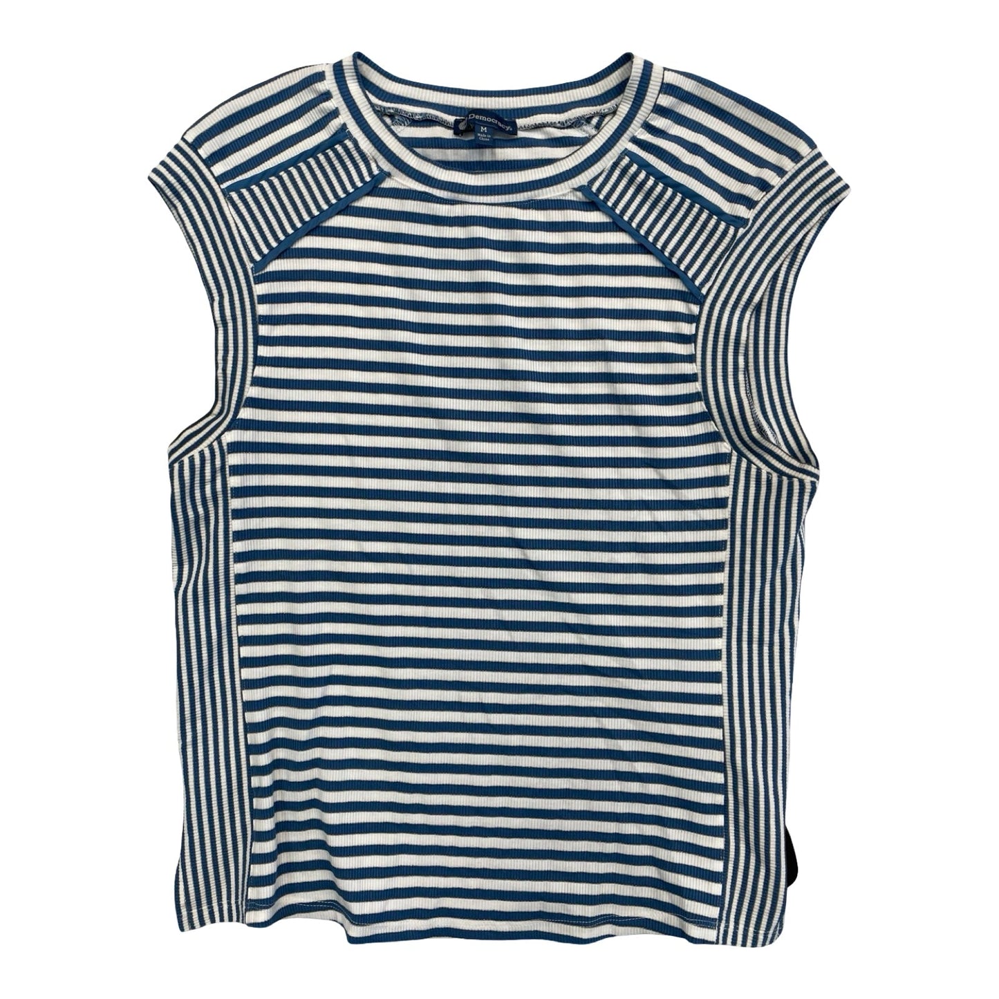Top Sleeveless By Democracy In Blue & Gold, Size:M