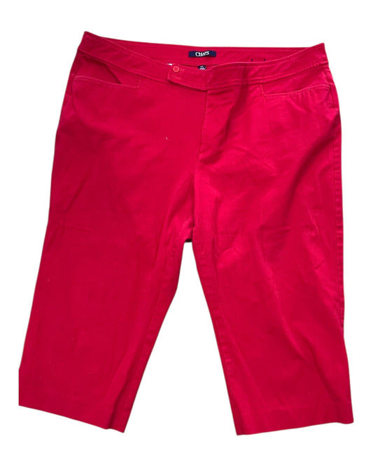 Pants Cropped By Chaps In Red, Size:3X