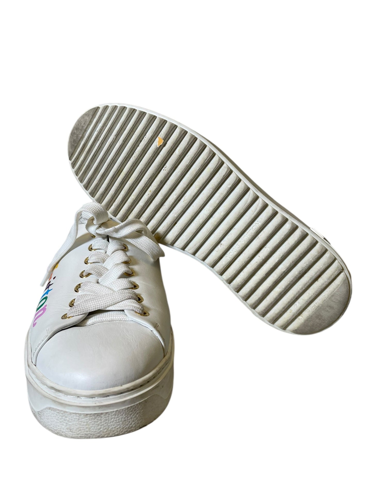 Shoes Luxury Designer By Louis Vuitton In White, Size: 9.5