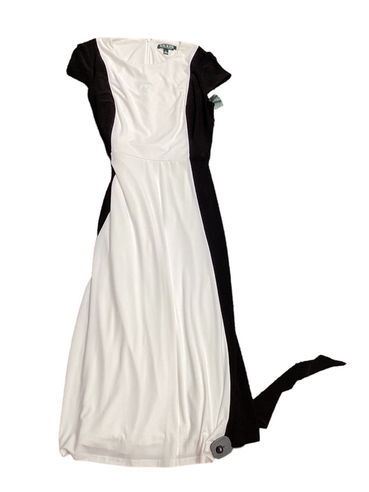 Black & White Dress Casual Midi Lauren By Ralph Lauren, Size 6