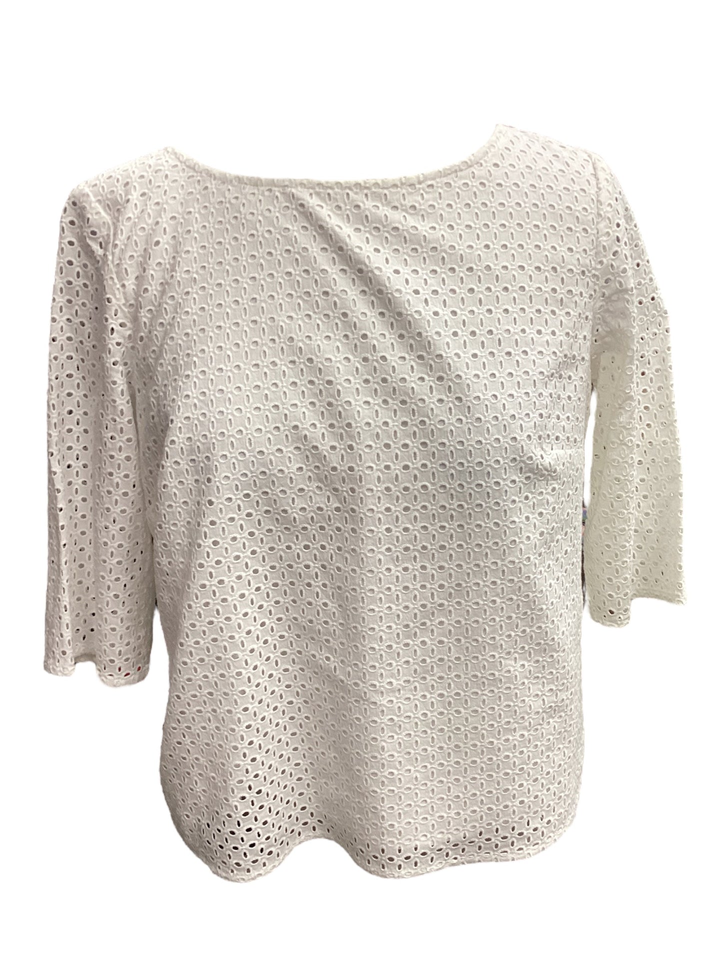 White Top 3/4 Sleeve Clothes Mentor, Size M
