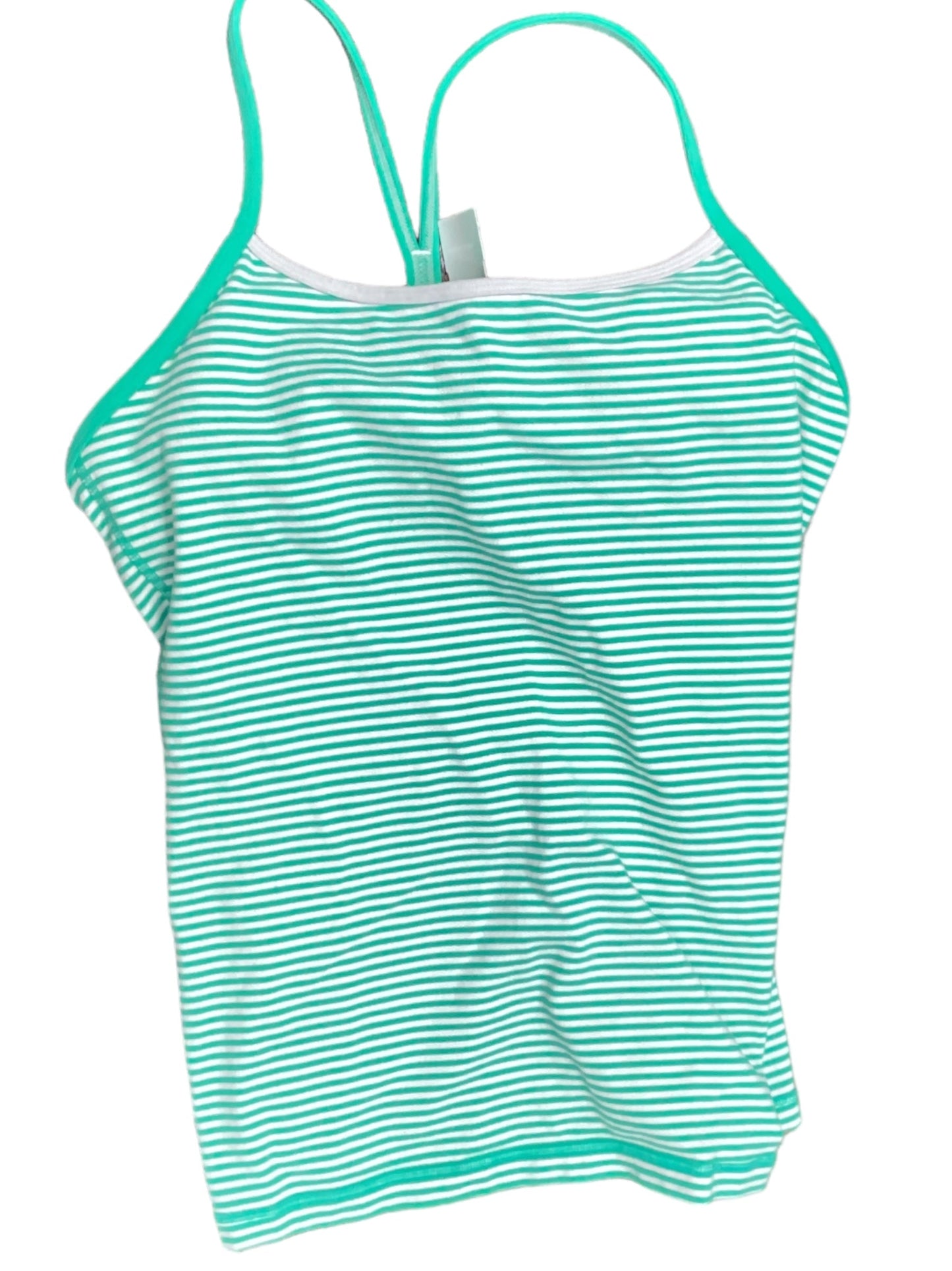 Athletic Tank Top By Lululemon In Green & White, Size: S