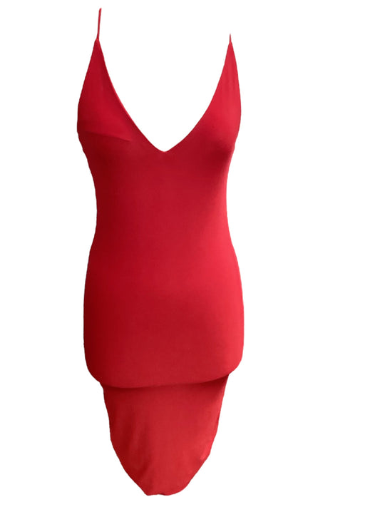 Red Dress Casual Midi Fashion Nova, Size M