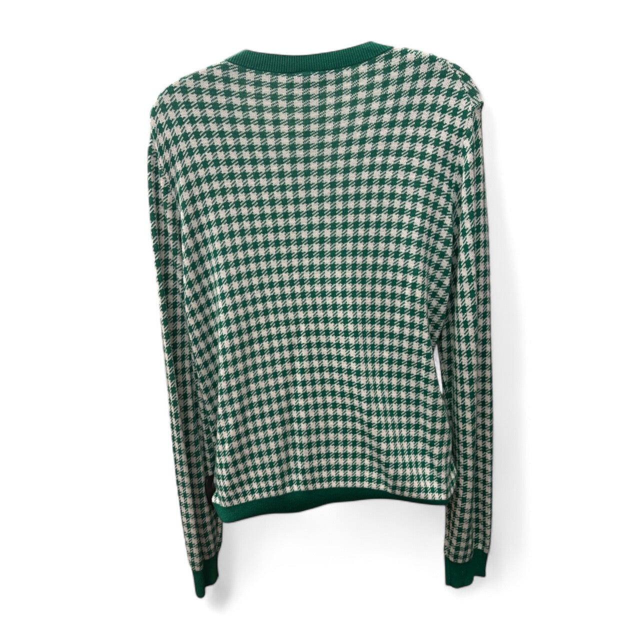 Sweater Cardigan By Ann Taylor In Green & White, Size: L