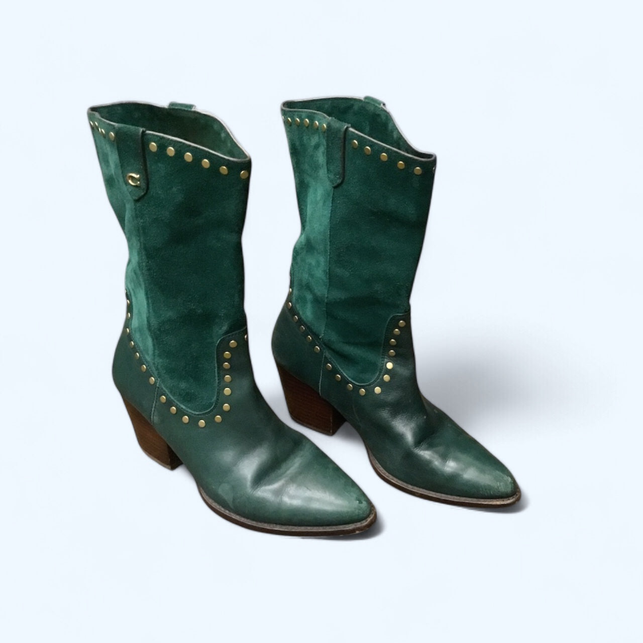 Boots Designer By Coach In Green, Size: 8.5