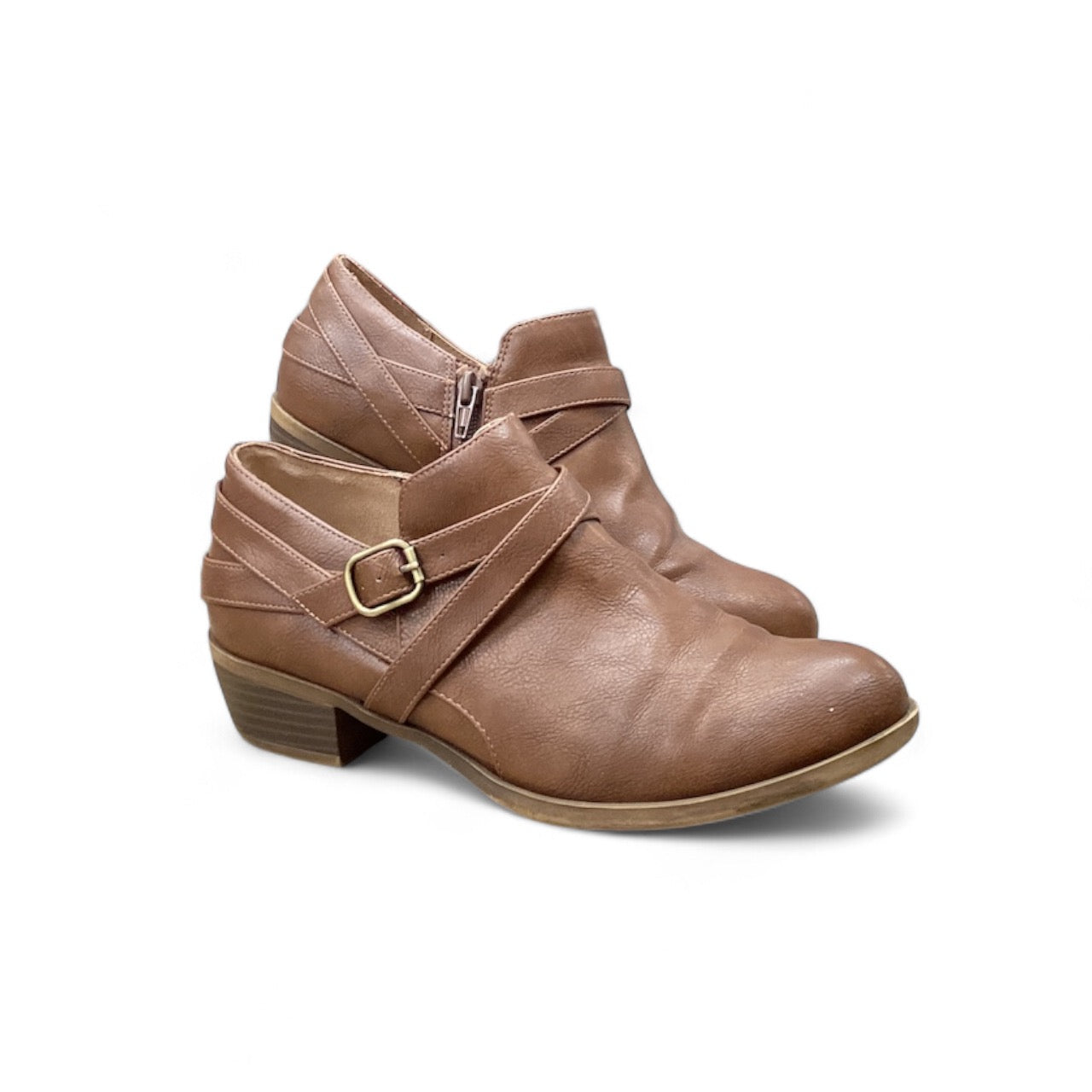 Boots Ankle Heels By Life Stride In Brown, Size: 8