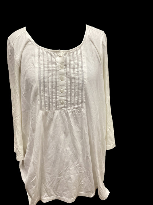 White Top 3/4 Sleeve J. Jill, Size M