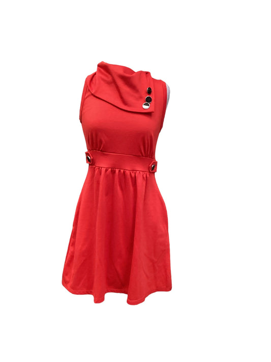 Red Dress Casual Midi Monteau, Size M