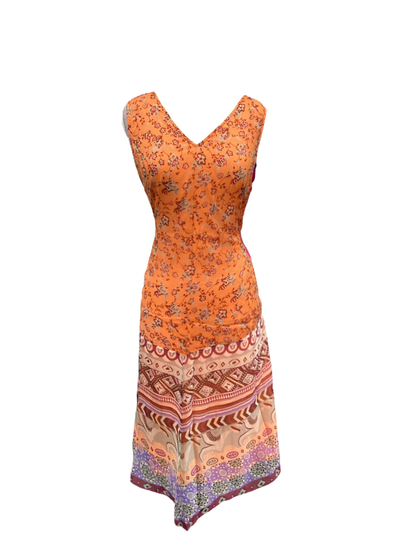 Orange Dress Casual Midi Sundance, Size Xl